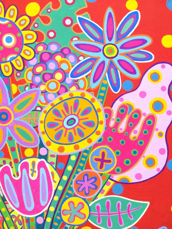 一歩踏み出す花たち