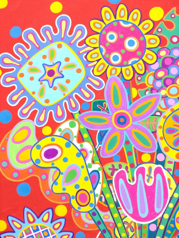 一歩踏み出す花たち