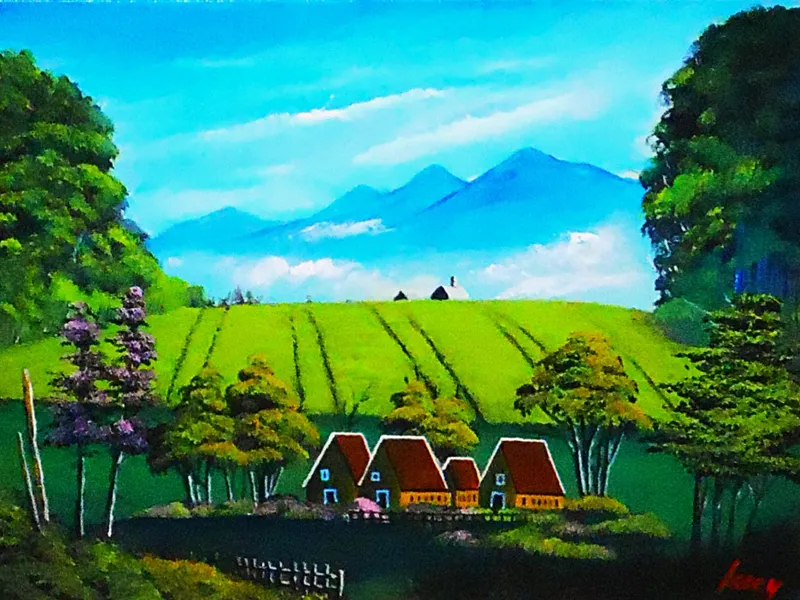 木々の間に