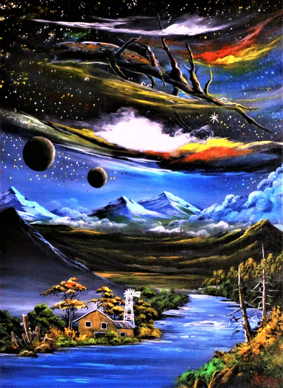 宇宙空間を浮遊する巨木