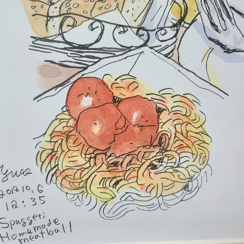 Sppageti homemade meatball