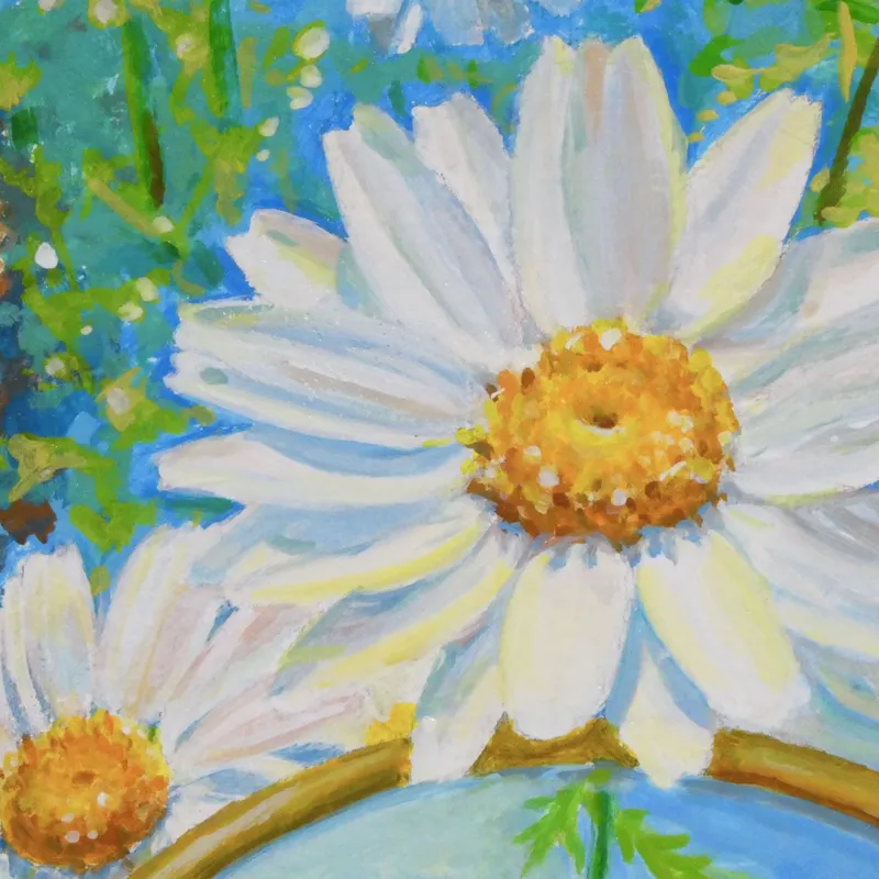 花と鏡（シャボン玉ふわり）