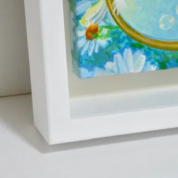 花と鏡（シャボン玉ふわり）