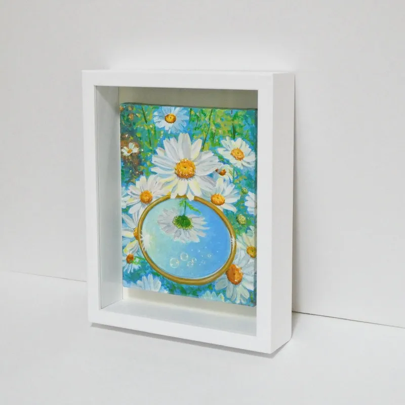 花と鏡（シャボン玉ふわり）