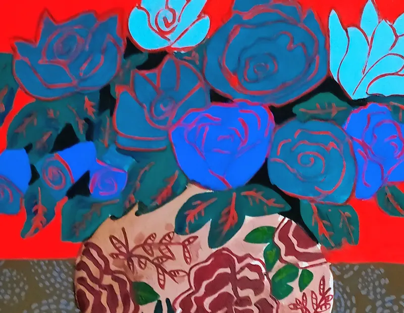 青い薔薇の花