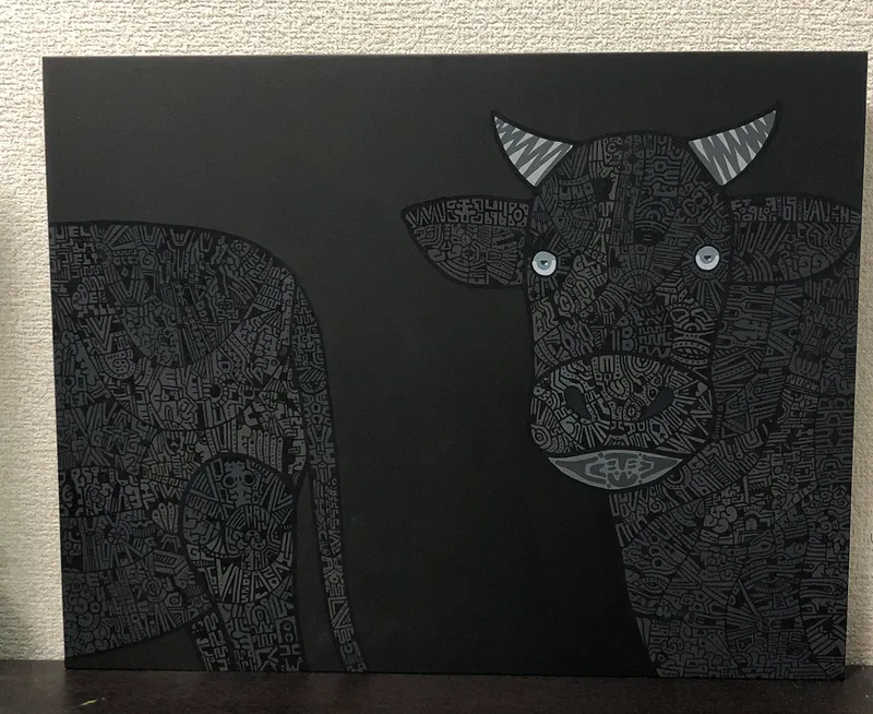 夜の黒い牛
