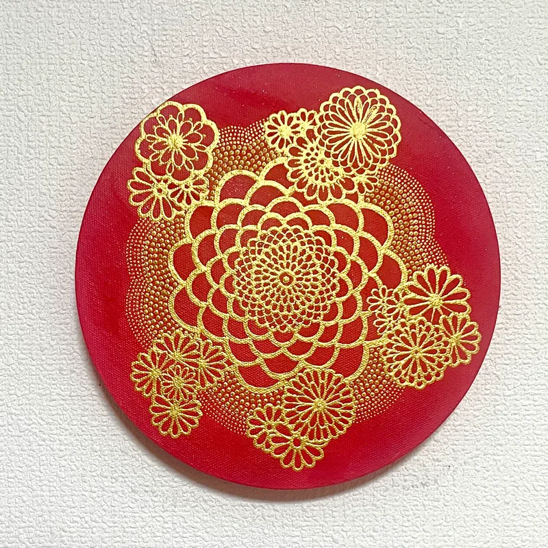 幸せの花文様　Rieco