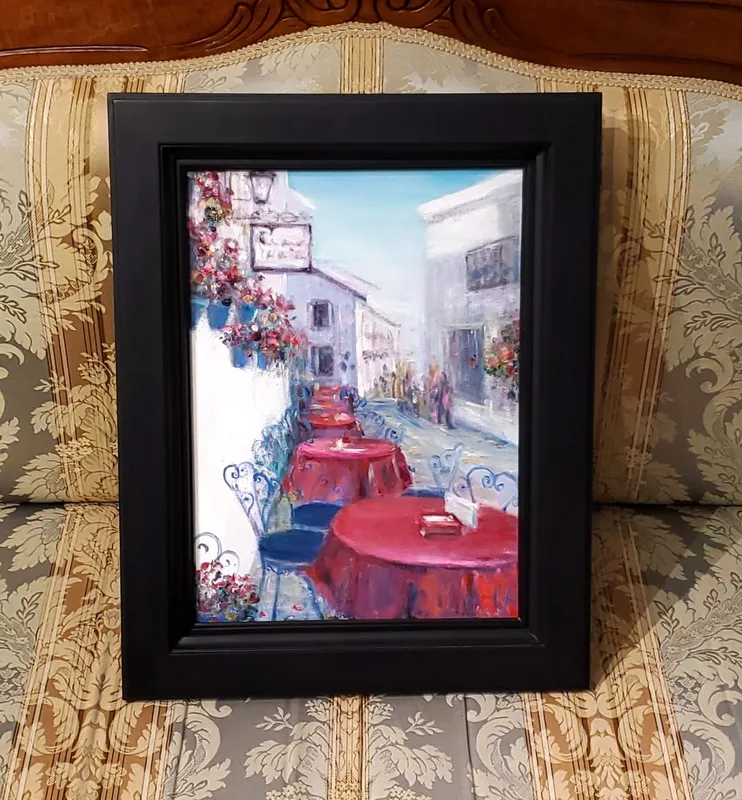 赤と青の白い街