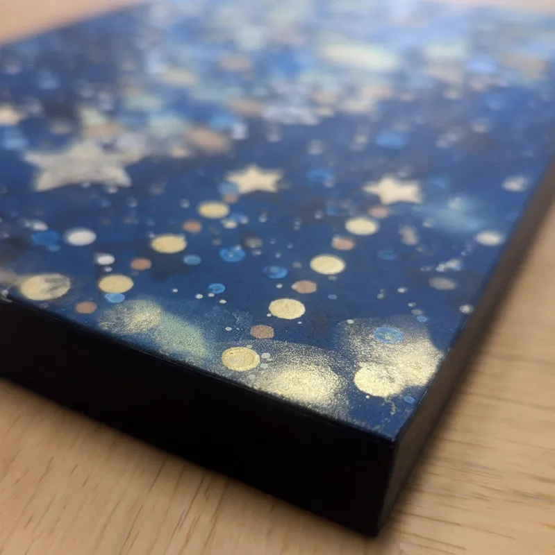 クリスマスツリー 雪と星の夜