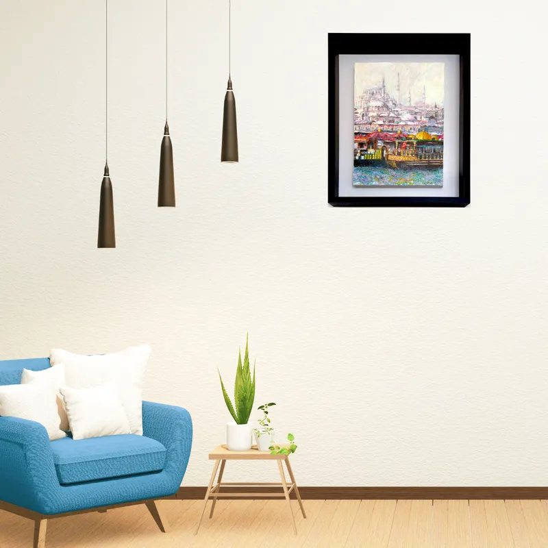 風景画「イスタンブール旧市街 II」油彩画 F4/額付き