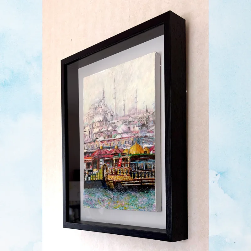 風景画「イスタンブール旧市街 II」油彩画 F4/額付き