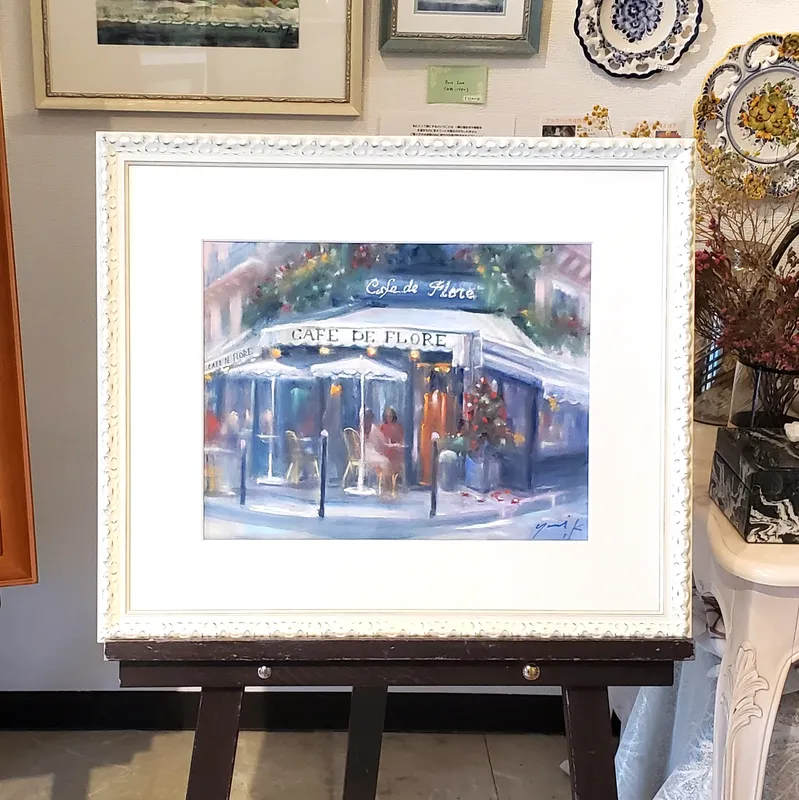 青と白のカフェテラス