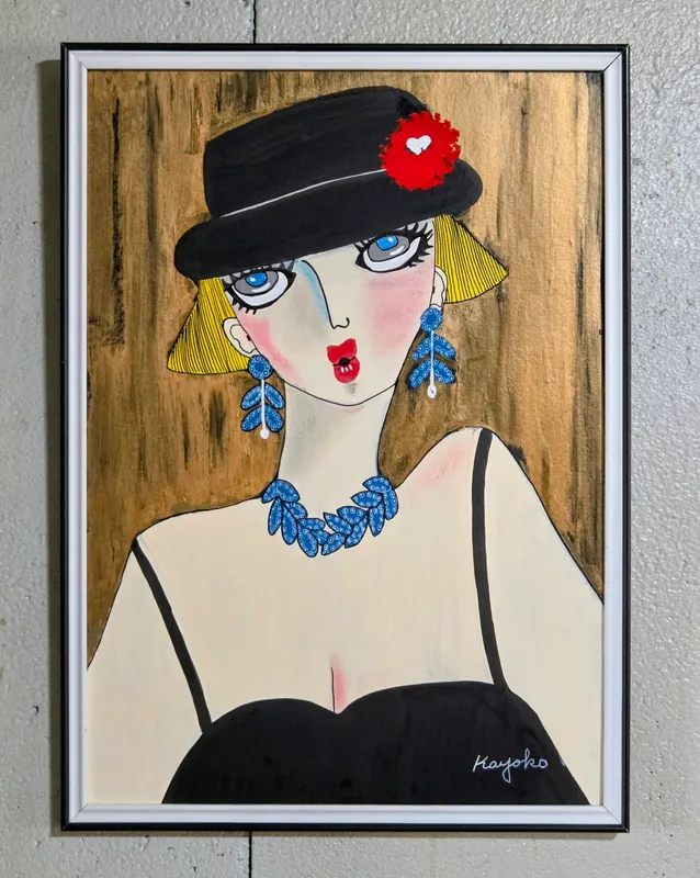 黒い帽子の女性