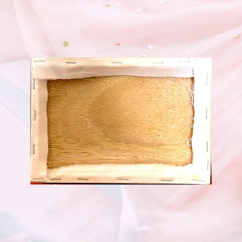 風景画「朝霜の蓮」油彩画・SM/額付き