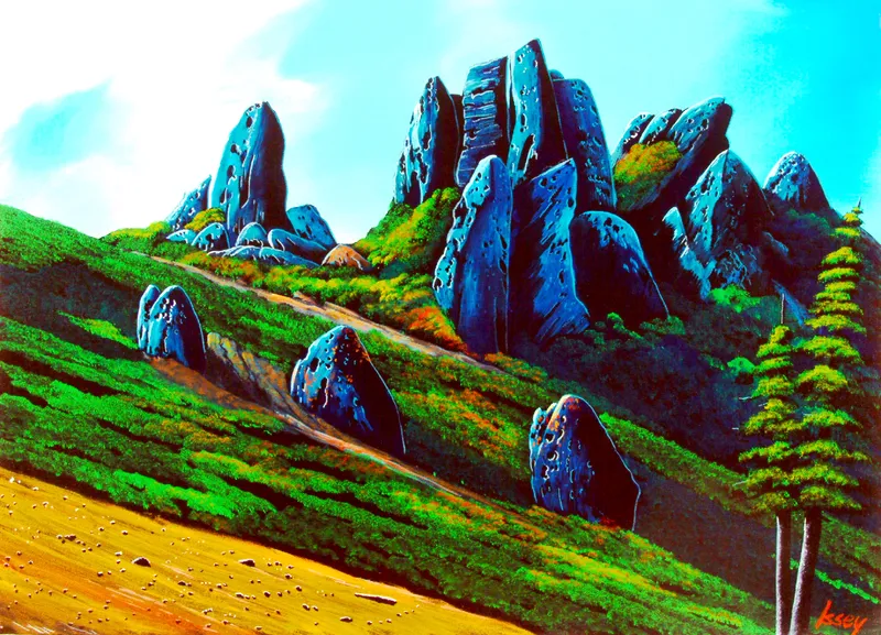 ブルー奇岩の山