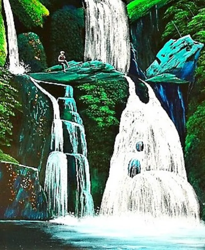 深緑の滝・ひとり