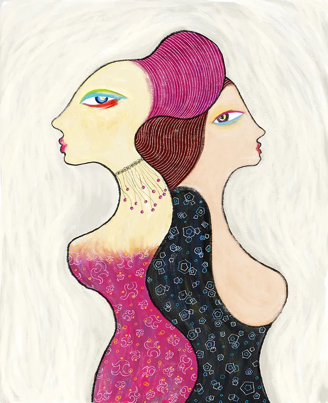 woman with her back to me