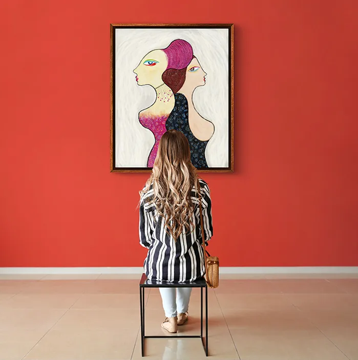 woman with her back to me