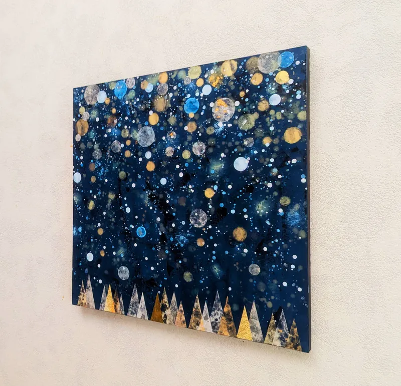 雪の森S6号（アクリル原画）