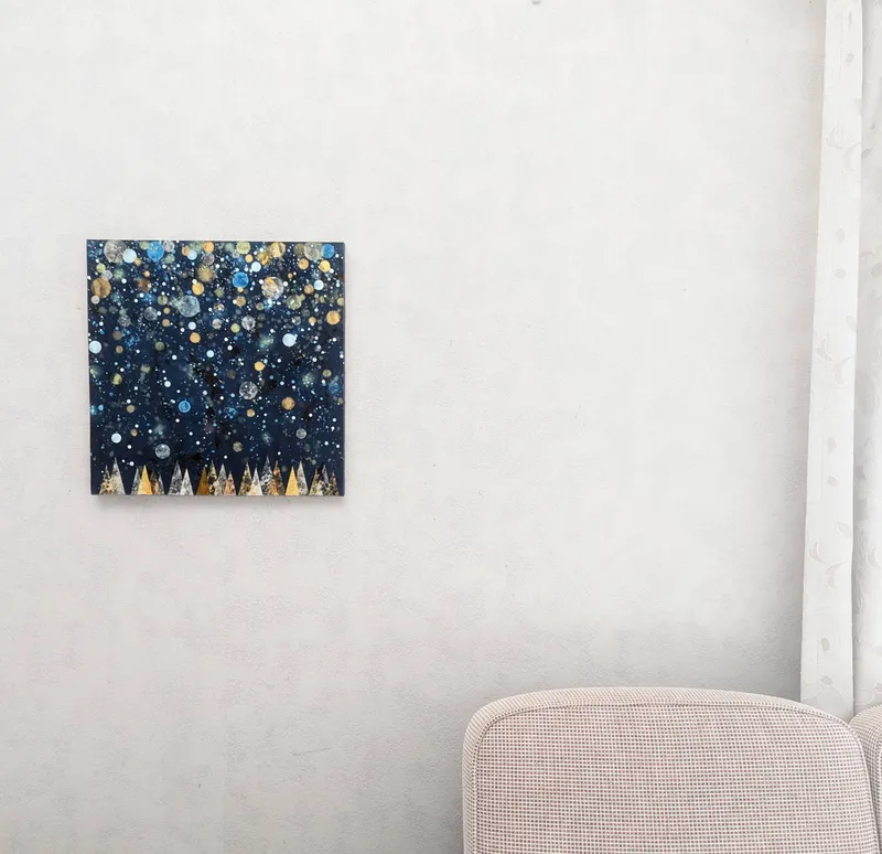 雪の森S6号（アクリル原画）