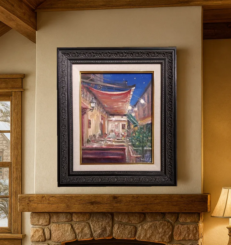 夜のカフェテラス