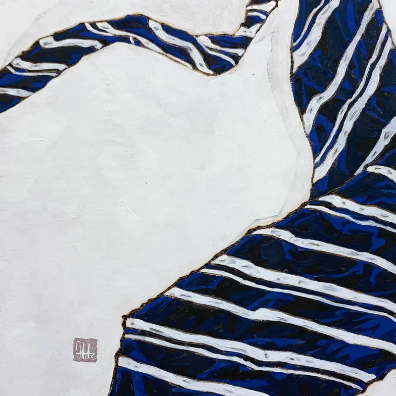 for.　-濃紺✖︎白-