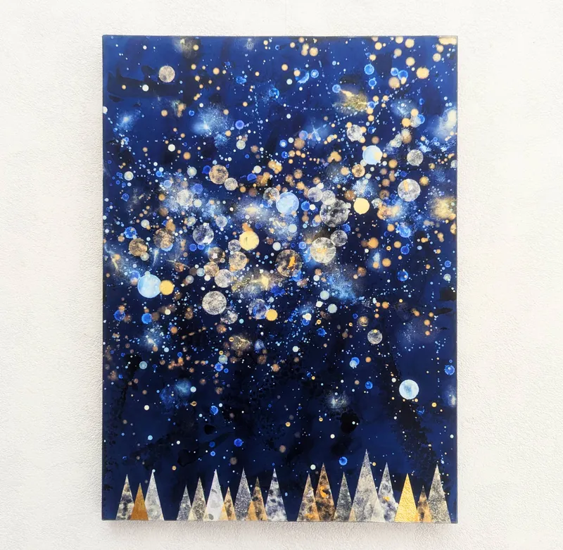 星と森P8号(アクリル原画)