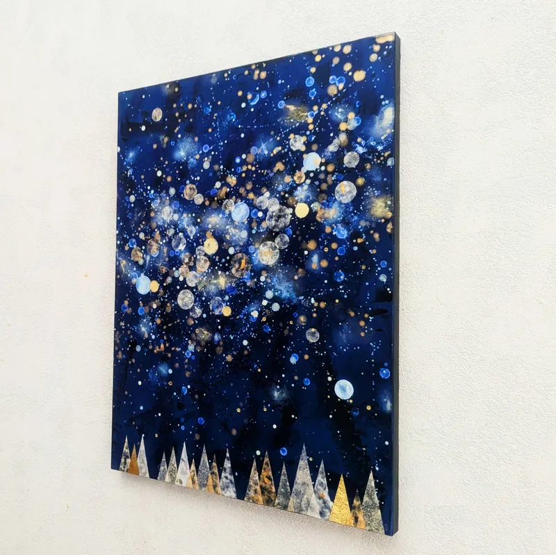 星と森P8号(アクリル原画)