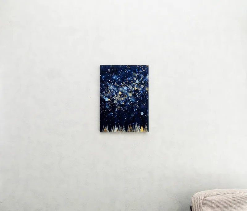 星と森P8号(アクリル原画)