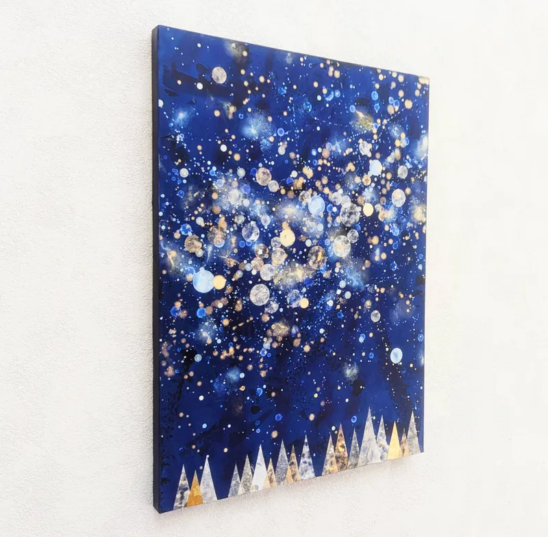 星と森P8号(アクリル原画)