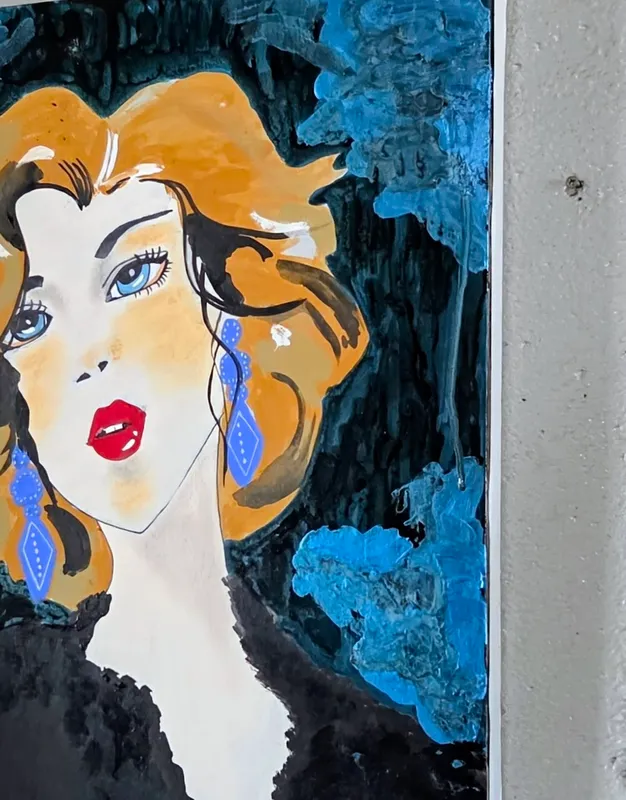 青いイヤリング