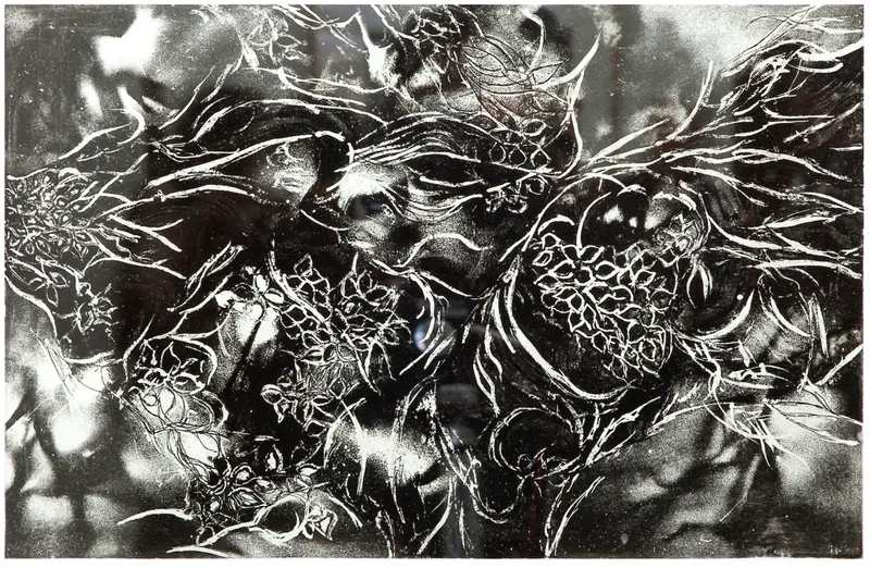 銅版画・ 「夜と華と」