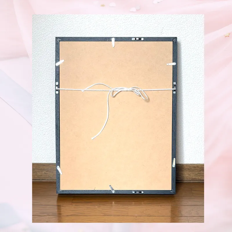 風景画「島の丘を彩るネモフィラ」油彩画 F3 額付き