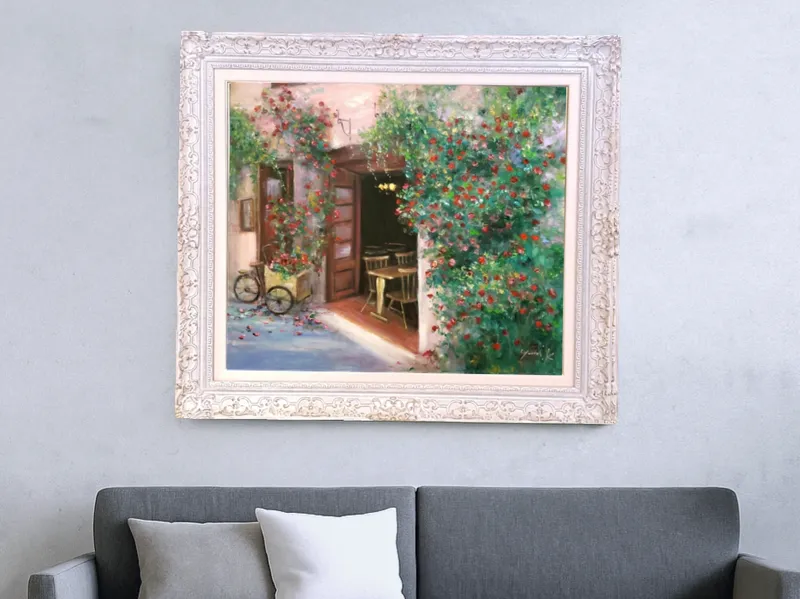 蔓薔薇の咲くカフェ