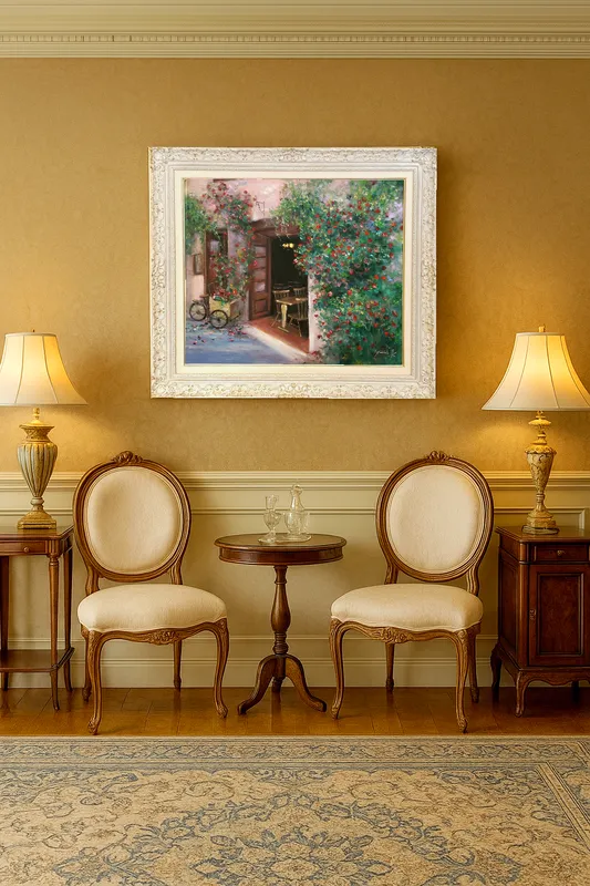 蔓薔薇の咲くカフェ