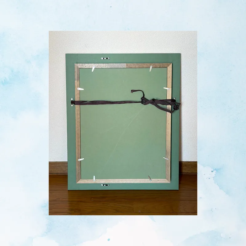 風景画「馬車が走る街」油彩画F4 額付き(アクリル面版)