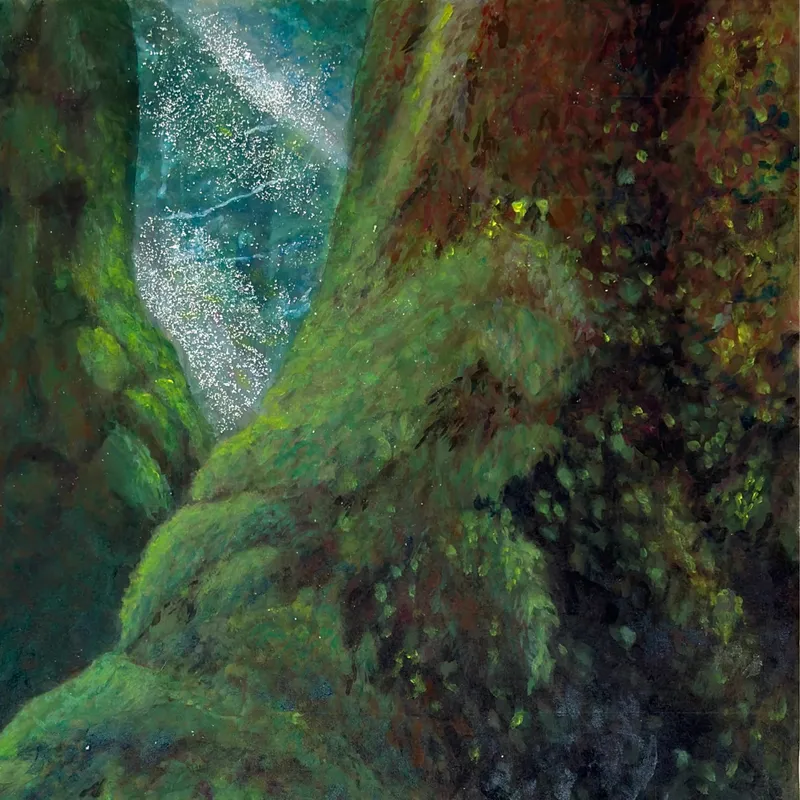 風景画「屋久杉の森」アクリル画/B3 額なし