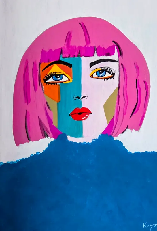 桃色の髪の女性