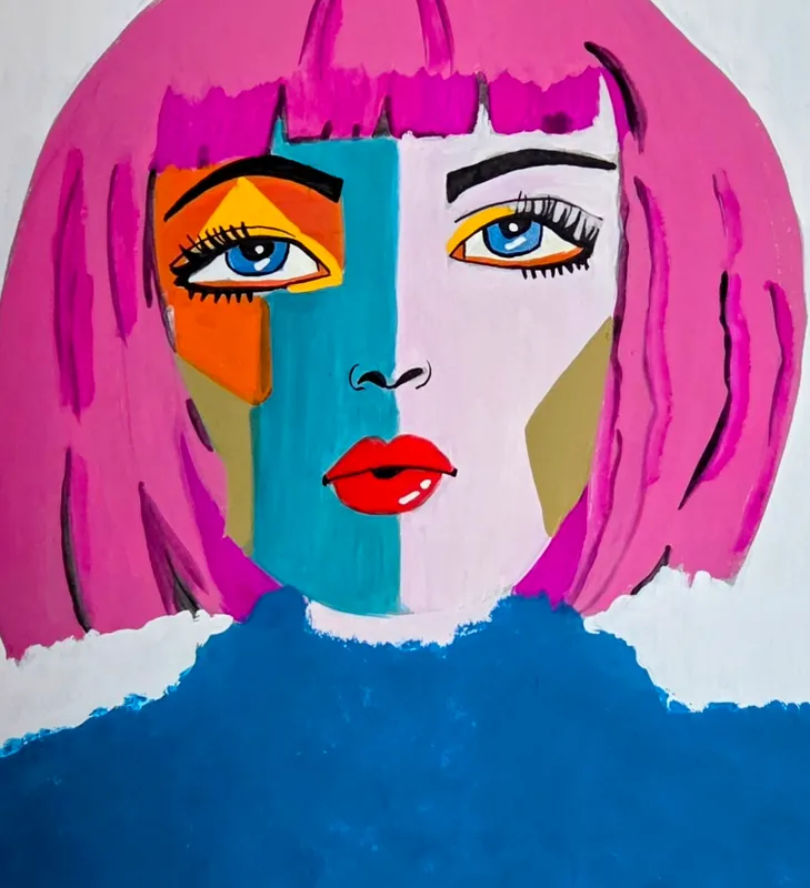 桃色の髪の女性