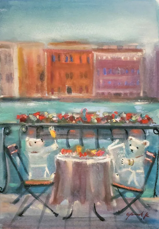 クマ達のモーニングテラス in Venice