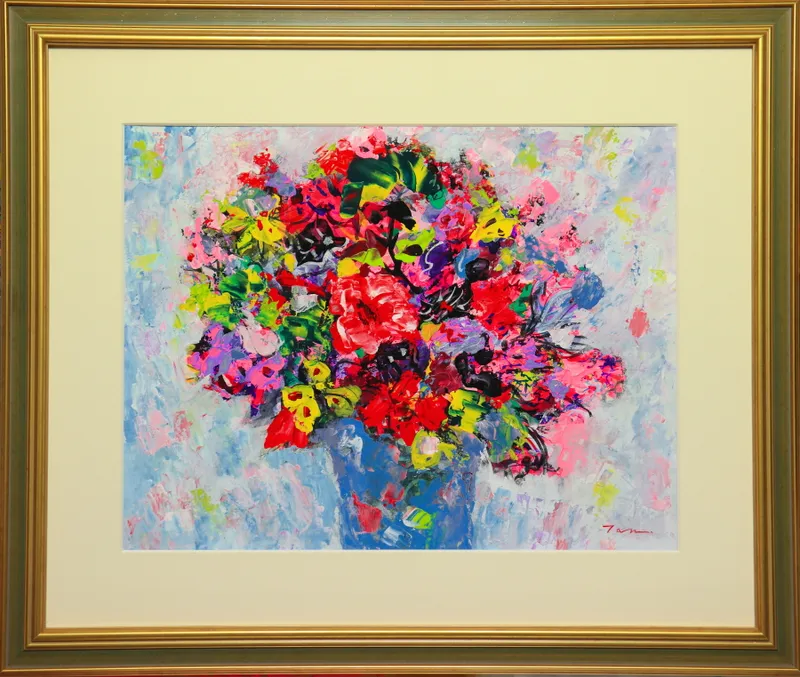 「Flowers」(NO.2604) 6号F アクリル絵の具