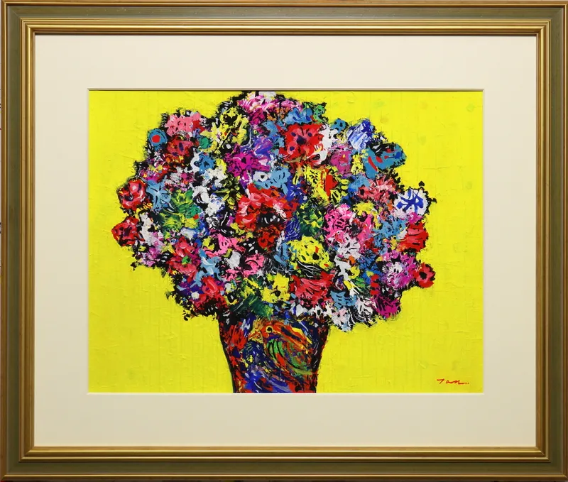 「Flowers」(NO.2607) 6号F アクリル絵の具