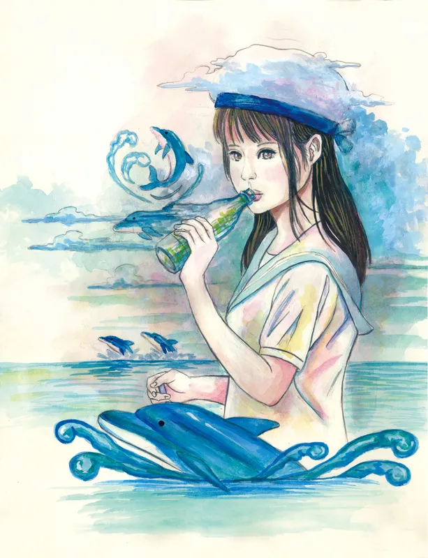 少女とイルカ
