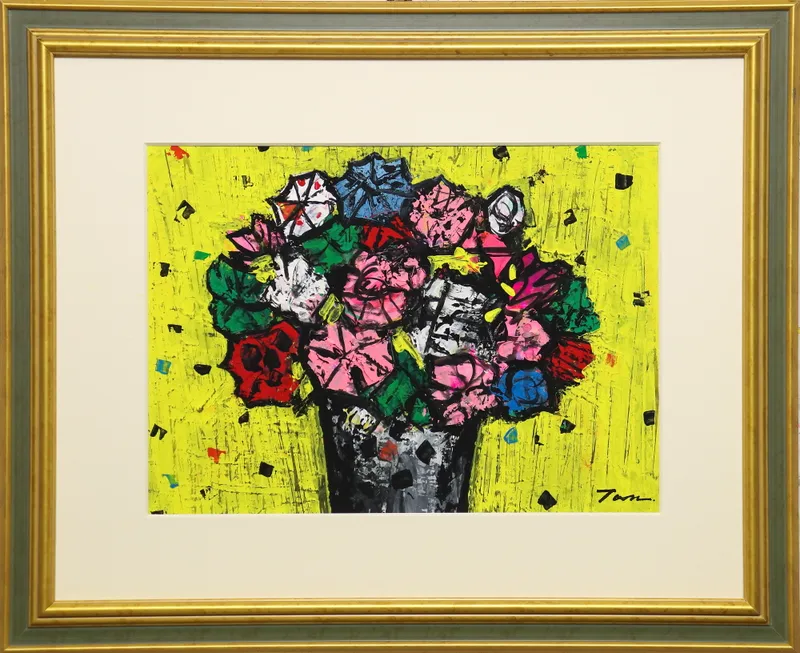 「Flowers」(NO.2605) 4号F アクリル絵の具