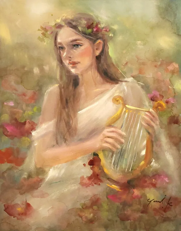 Muse in the flower field