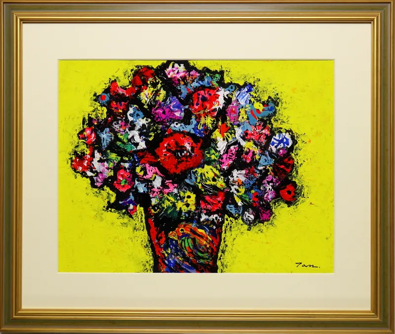 「Flowers」(NO.2608) 6号F アクリル絵の具