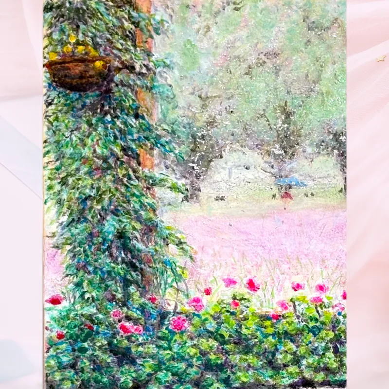 風景画「午後の気配」油彩画 SM /額（アクリル面版）