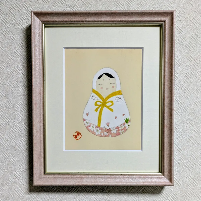 クオーツで描いた「花だるま」