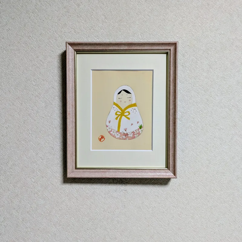 クオーツで描いた「花だるま」