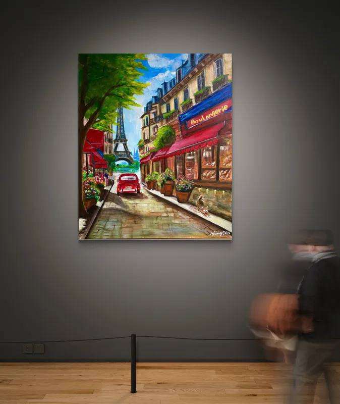 エッフェル塔の見える小さな路地